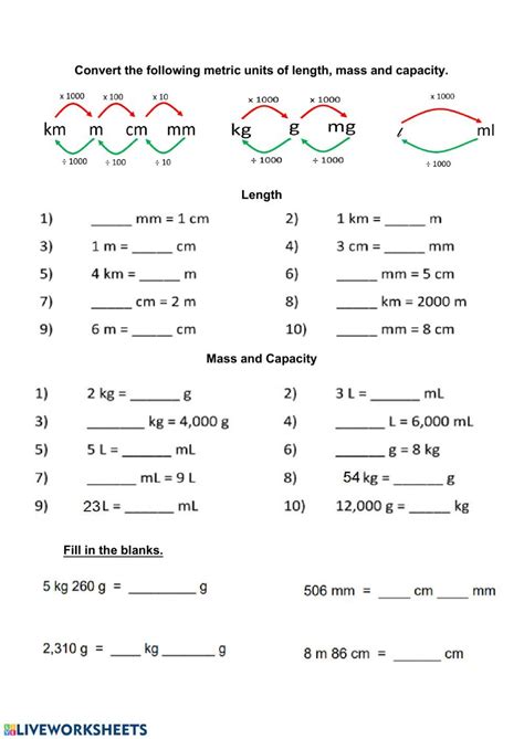 Metric Conversions Worksheet With Answers