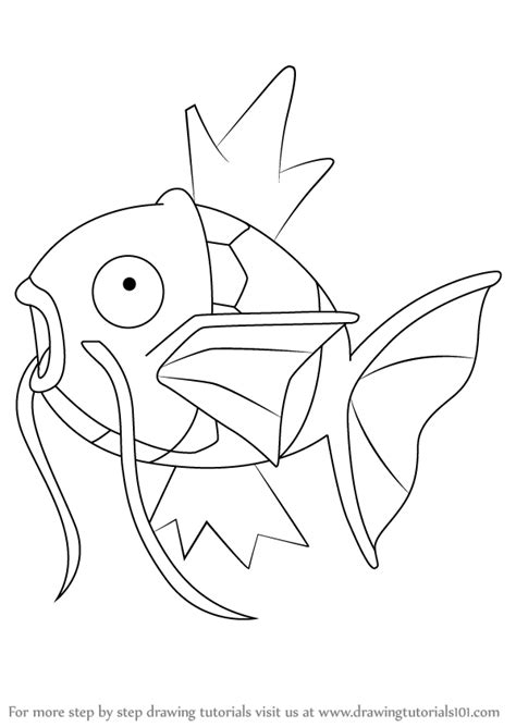 Learn How To Draw Magikarp From Pokemon Pokemon Step By Step