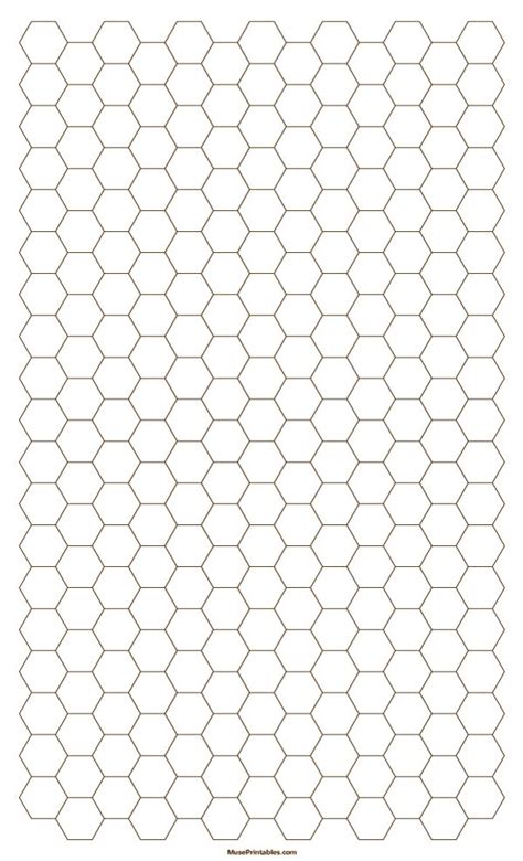 Printable 1 Cm Brown Hexagon Graph Paper For Legal Paper Free Download