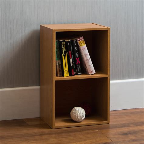 Oak 2 Tier Small Bookcase Lounge Furniture Homesdirect365