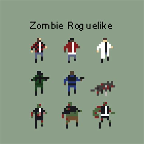 Zombie Roguelike Characters 16x16 By Jere Sikstus