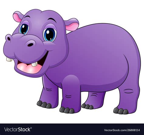 Download Smiling bahippo isolated on white background Vector Image