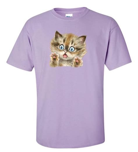 scaredy cat cute kitten face cat lover t shirt ebay