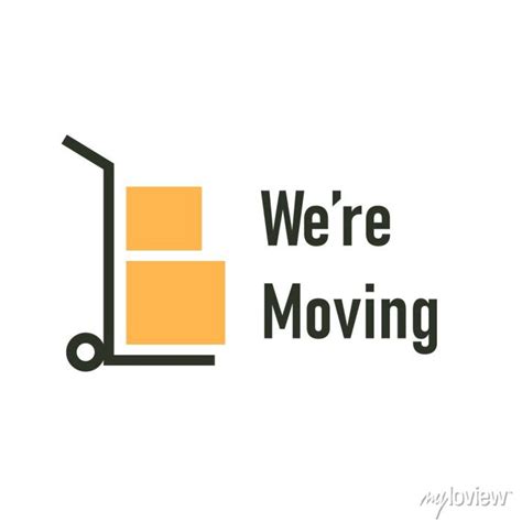 Were Moving Moving Card Design Clipart Image Isolated On White • Wall