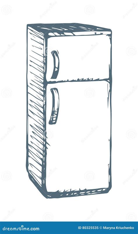 Refrigerador Desenho Do Vetor Ilustração do Vetor Ilustração de moderno punho