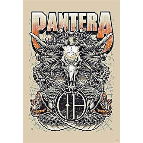 Lpg International Pantera Skull Leaf Fabric Poster Print 30 By 40 Inch