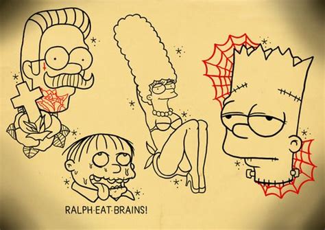 Simpsons Tattoo Flash Tattoo Designs Cartoon Character Tattoos