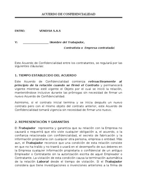 Acuerdodeconfidencialidad Patentes Derecho Laboral