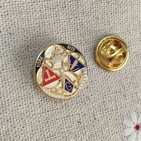 York Rite Masonic Tools 15mm Epola Style Lapel Pin Badges Crafts