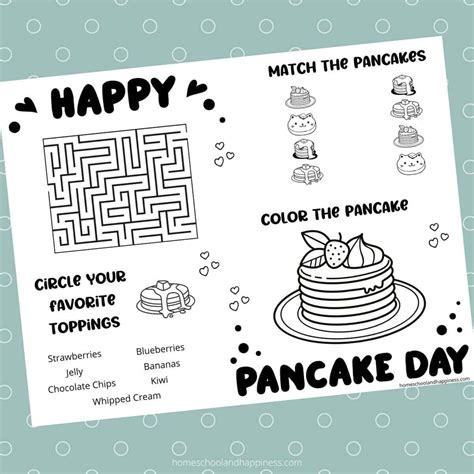 Pancake Placemat Activity Printable
