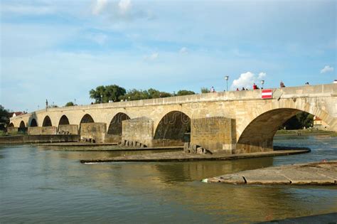 Old Stone Bridge In Regensburg Germany Stock Image Image Of Danube