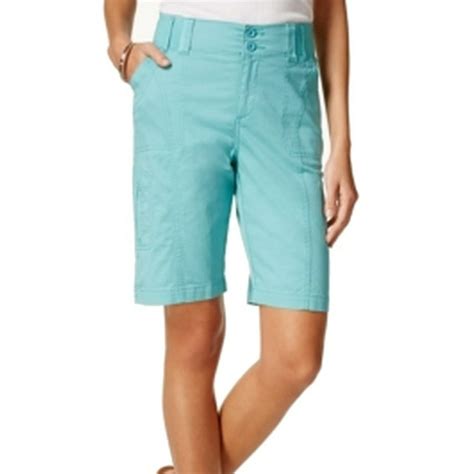 Lee Lee New Blue Womens Size 16 Relaxed Fit Elastic Waist Bermuda Shorts