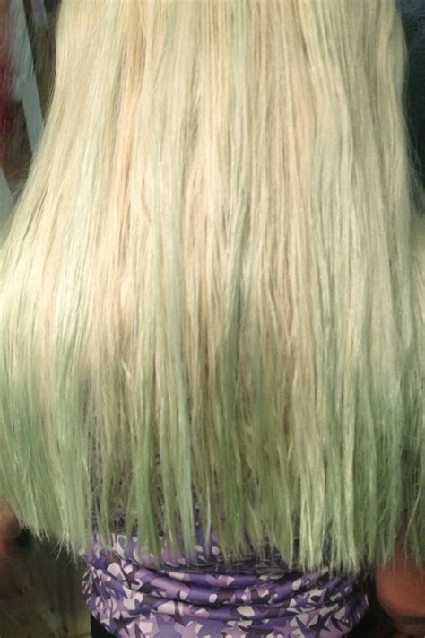 With silver hair colors, it can be difficult to get a perfect silver hair tone. To get green out of blonde hair after swimming: mix 1/2 ...