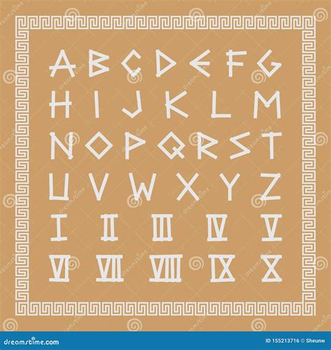 Greek Antique Font Trendy English Creative Alphabet Ancient Latin