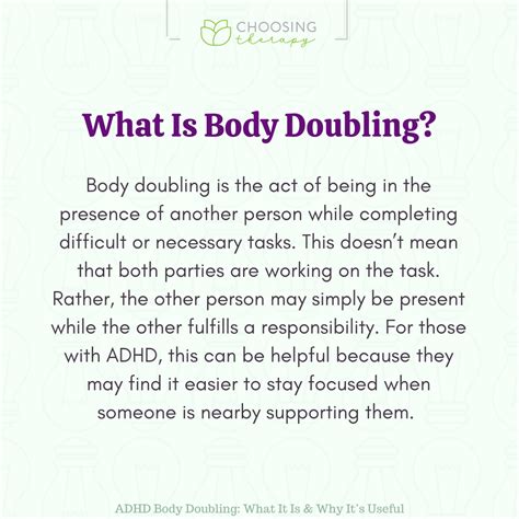 What Is Body Doubling For Adhd