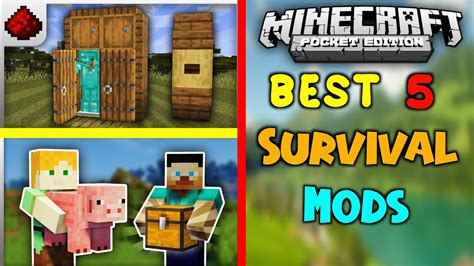 Top 5 Survival Mods For Minecraft Pocket Edition 120 Youtube