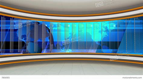 News Tv Studio Set 78 Virtual Green Screen Background Loop