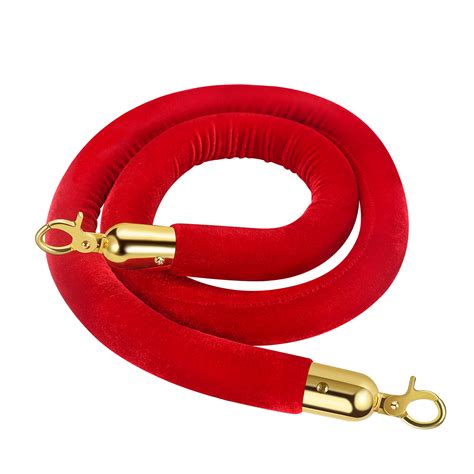 Velvet Stanchion Rope 5ft 1 Pack 15 Thick Red Cord For Crowd