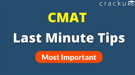 Last Minute Tips For The Cmat 2021 Exam Cracku
