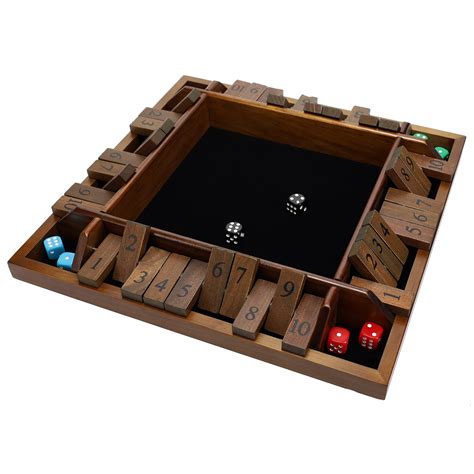 buy we games 4 player shut the box dice board game walnut stained wood large coffee table