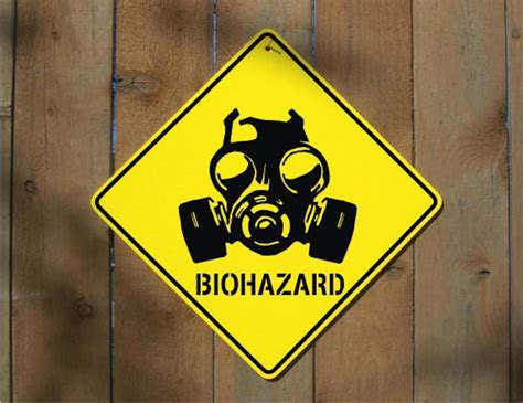 Biohazard Gas Mask Symbol Novelty Sign Cute 12x12 Plaque For Etsy
