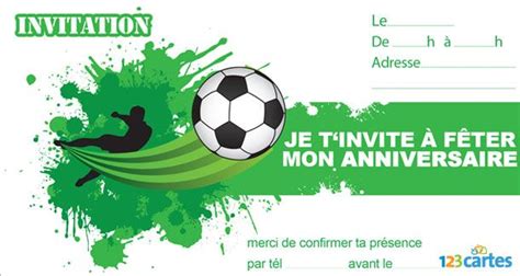 Invitation Anniversaire Foot A Imprimer