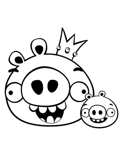 Christmas angry birds colouring pages: King Pig and Minion coloring page | Free Printable ...