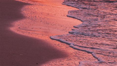 Wallpaper Shore Water Waves Sand Sunset Hd Picture Image