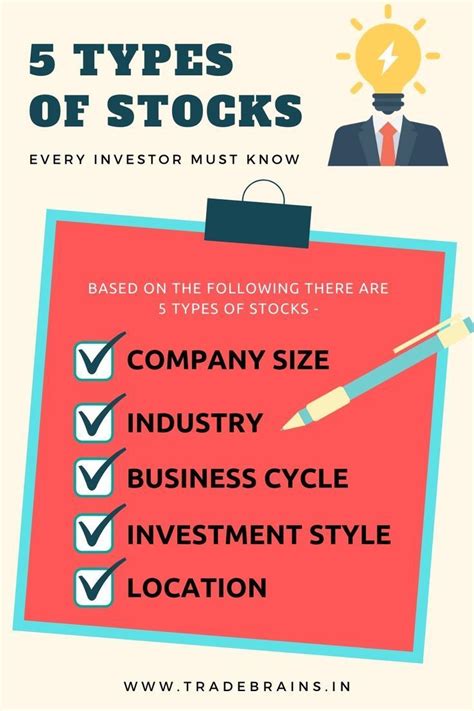 The Five Types Of Stocks Info Sheet