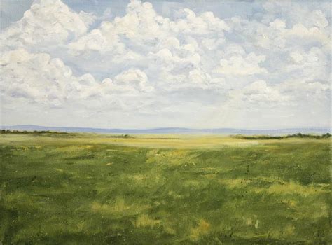 Nebraska Prairie Landscape Painting By Laurie Schena Clouds Etsy