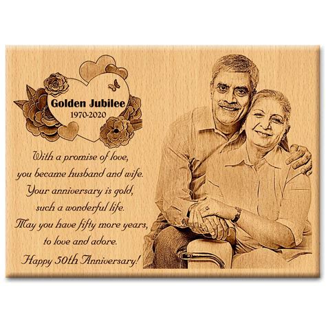 Gftbx Th Anniversary Personalized Engraved Rectangular Wooden Photo