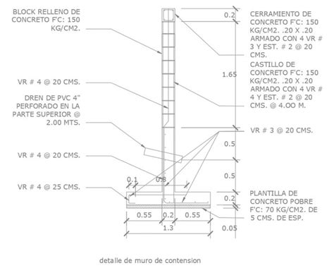 Retaining Wall Detail Drawing In Dwg Autocad File Cadbull Detailed