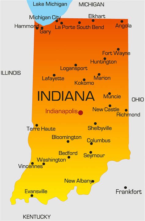 A Political Map Of Indiana United States Map