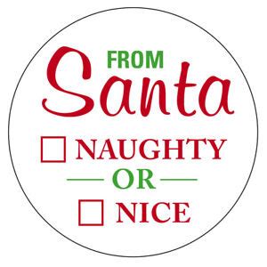 Non Personalised Naughty Or Nice List From Santa Stickers Christmas