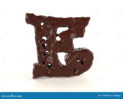 Letter E Shaped Liquid Chocolate Stock Photo Image Of White