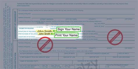 How To Sign Your Car Title In Maryland Including Dmv Title Sample Picture