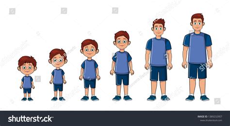Growing Stages Boy Man Stock Vector Royalty Free 1389232907