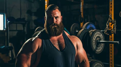Strongman In Gym Weightlifter Profile Powerlifter Training Muscular