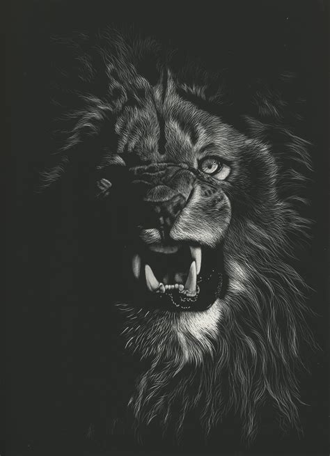 4k Lions Painting Art Black Background Hd Wallpaper Rare Gallery