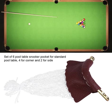 Lyumo Pocket Net For Billiard Pcs Set Leather Pool Snooker Pocket Net