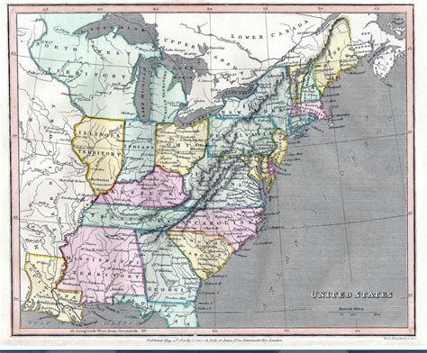 Map Of Usa In 1820 Map