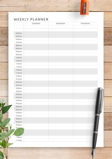 Hourly Daily Planner Printable