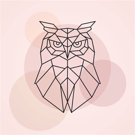 Geometric Head Of An Owl Abstract Vector Illustration Of A Wild Bird