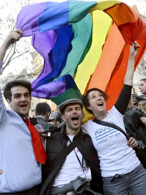 joy anger as france legalises same sex marriage abc news