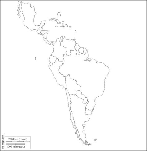Latinoamerica Mapa Para Colorear Mapa Latinoamerica Blanco Vector Images
