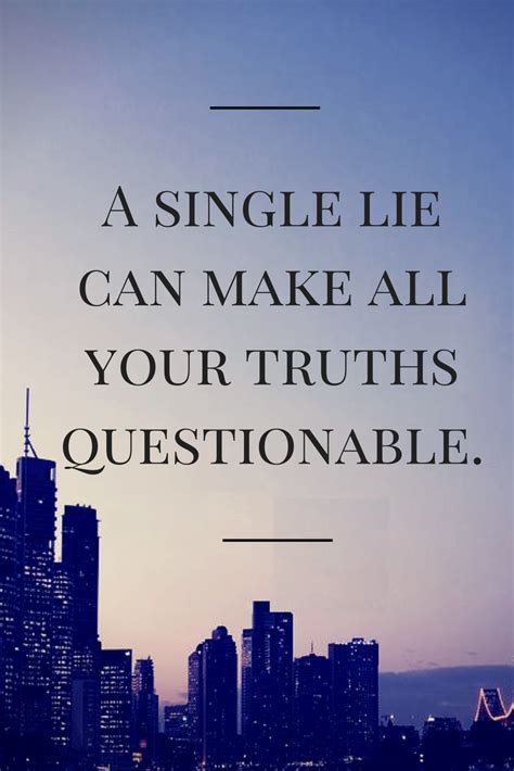 A Single Lie Can Make All Your Truths Questionable Being True To