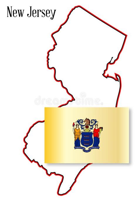 New Jersey State Map And Flag Stock Vector Illustration Of Isolated