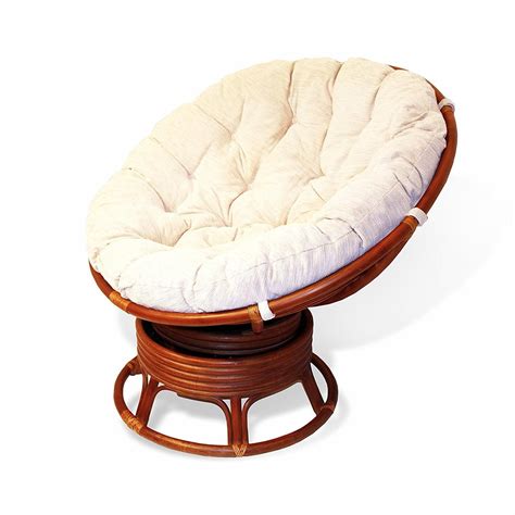 Kouboo armchair round rattan loop armhair with seat cushion, natural color, large. Papasan Natural Rattan Wicker Swivel Rocking Round Chair ...