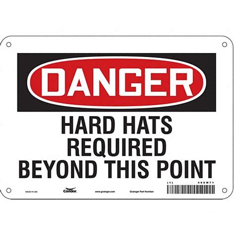 Condor Safety Sign Sign Format Traditional Osha Hard Hats Required