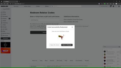 Redeeming Roblox Virtual Item Codes
